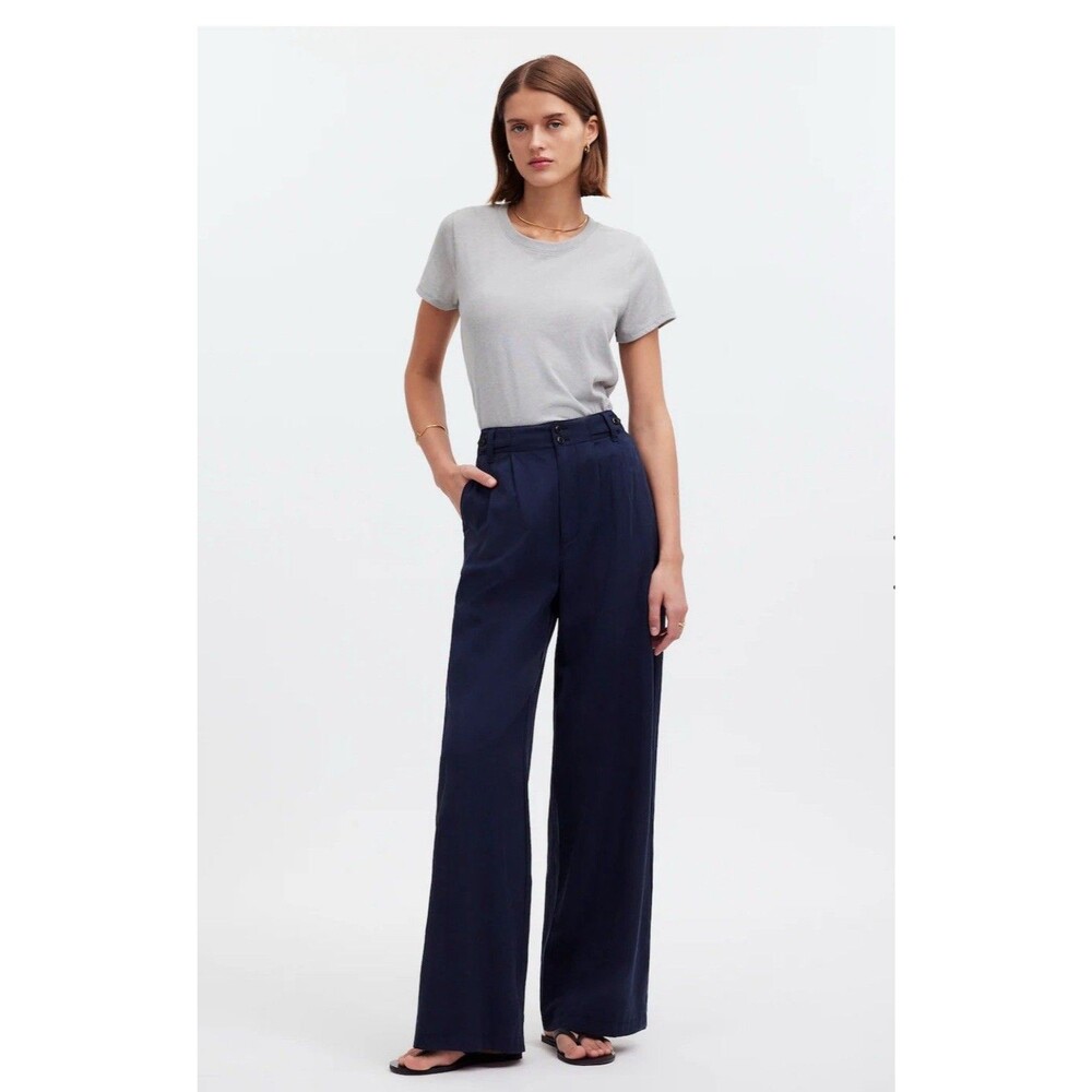 MADEWELL The Harlow Wide-Leg Pants Women's Size 2 Deep Indigo NG521